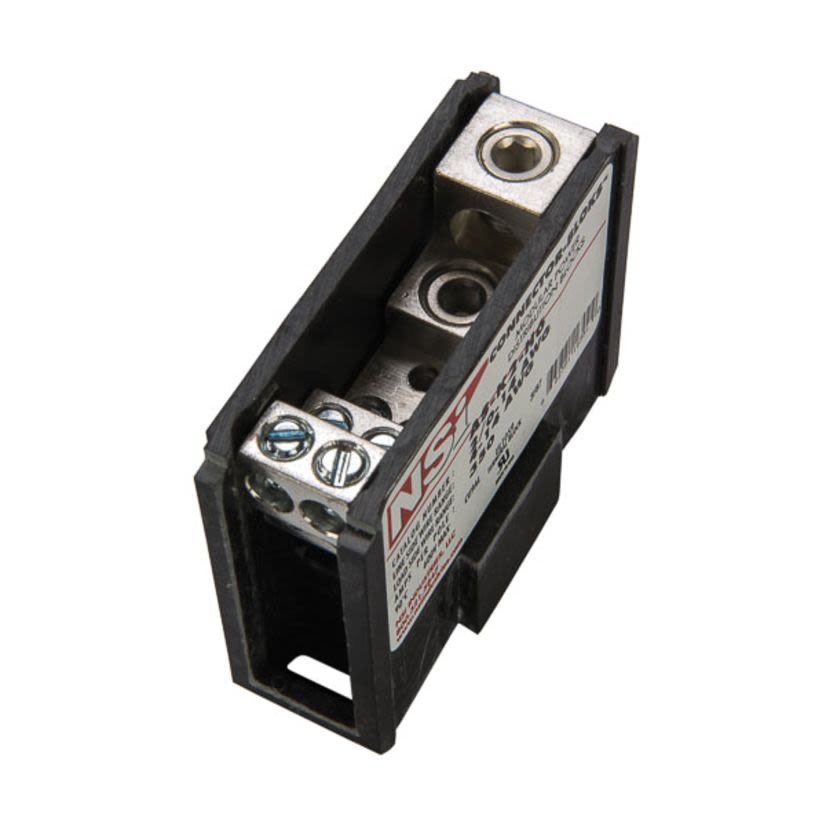 NSi Connector Bloks™ AS-K2-H6 Double Primary Power Distribution Block, 600 VAC, 350 A, 1 Poles, 14 to 2/0 AWG Wire, Aluminum